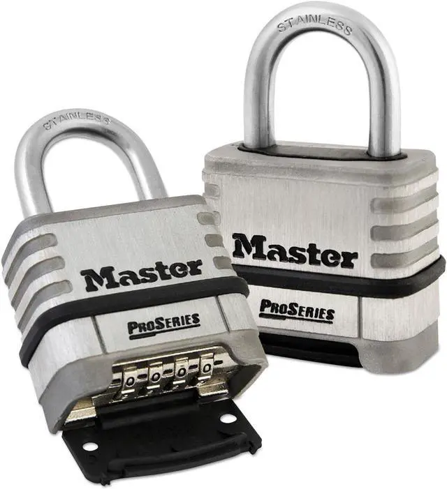 Alt view image 5 of 18 - Master Lock 1174D ProSeries Stainless Steel Easy-to-Set Combination Lock, Stainless Steel, .31 in.