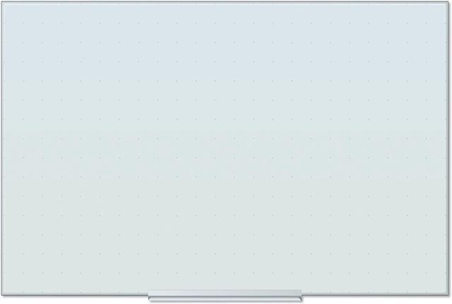 Alt view image 3 of 12 - Floating Glass Ghost Grid Dry Erase Board, 36 x 24 Inches, White Frosted Surface, Frameless UBR2798U0001