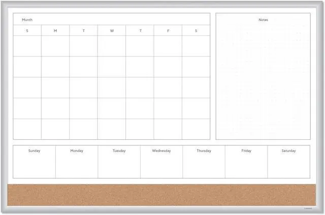 Alt view image 8 of 20 - U Brands 4N1 Magnetic Dry Erase Combo Board 36 x 24 White/Natural 3891U00-01