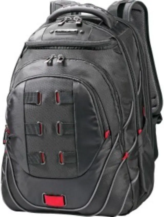 Alt view image 2 of 20 - Samsonite Tectonic Backpack for 17" Laptop - Black, Red