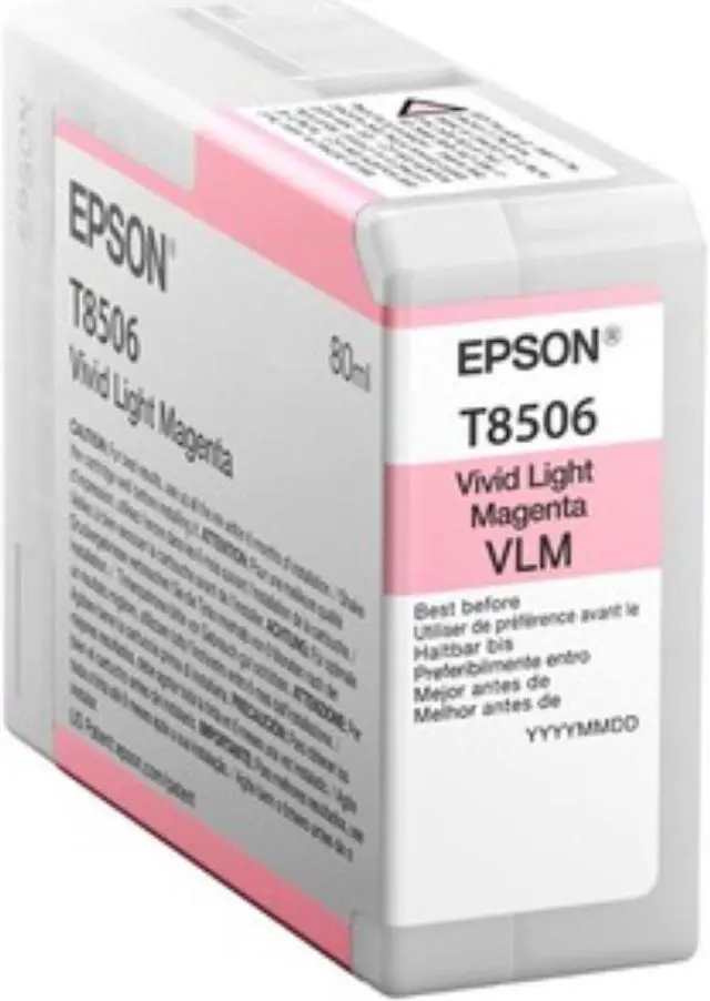 Alt view image 7 of 10 - Epson T850 Vivid Light Magenta Inkjet UltraChrome HD Ink Cartridge #T850600