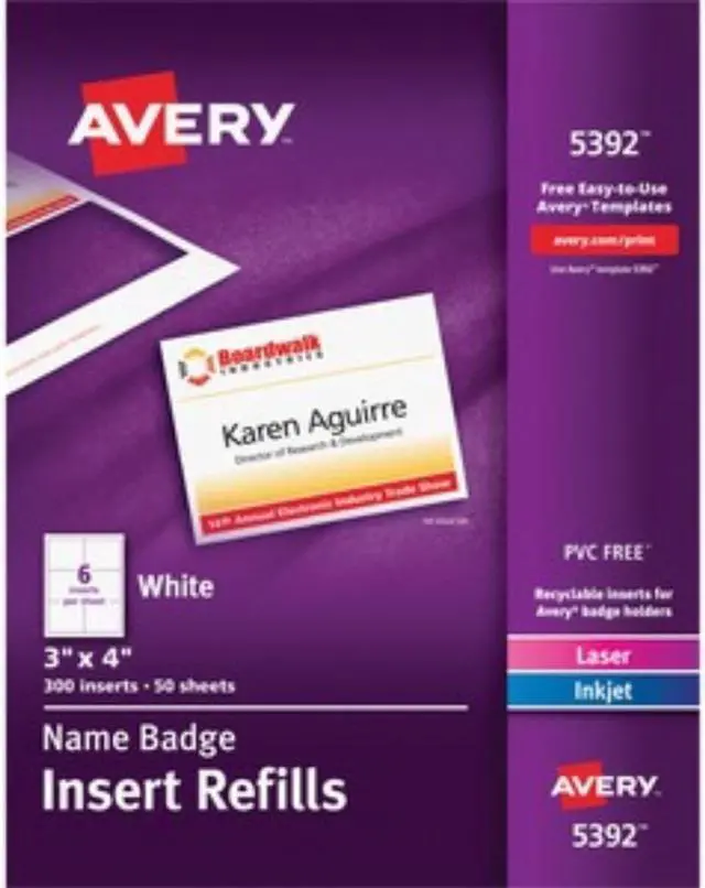 Alt view image 2 of 2 - Avery Name Badge Insert Refill