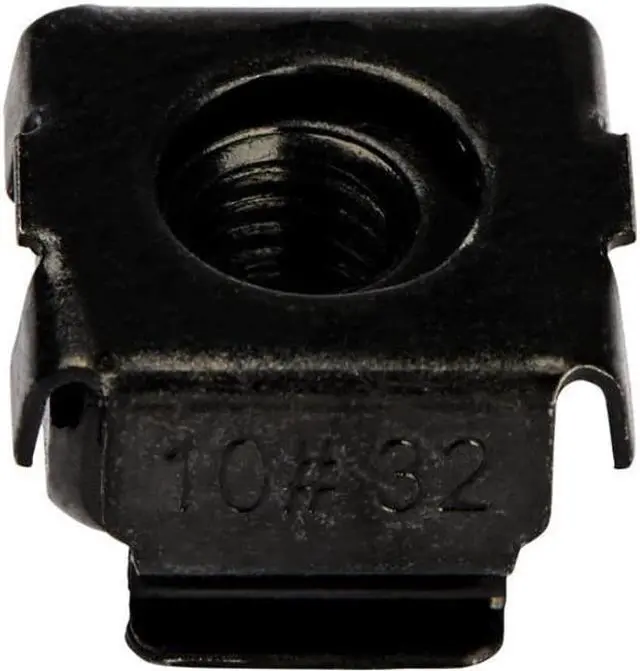 Alt view image 2 of 3 - StarTech 10-32 Cage Nuts 50 pack Black CABCAGENUTS1032