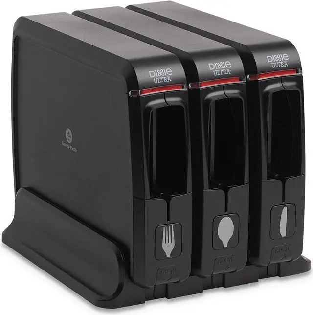 Alt view image 2 of 2 - Dixie Ultra SSW3D85 Smartstock Wrapped Cutlery Dispenser, Series-W, Triple Pack, Black