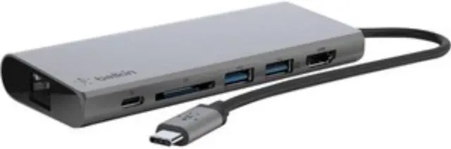 Alt view image 3 of 20 - BELKIN COMPONENTS F4U092BTSGY USB-C MULTIMEDIA HUB+ POWER,SPACE GRAY