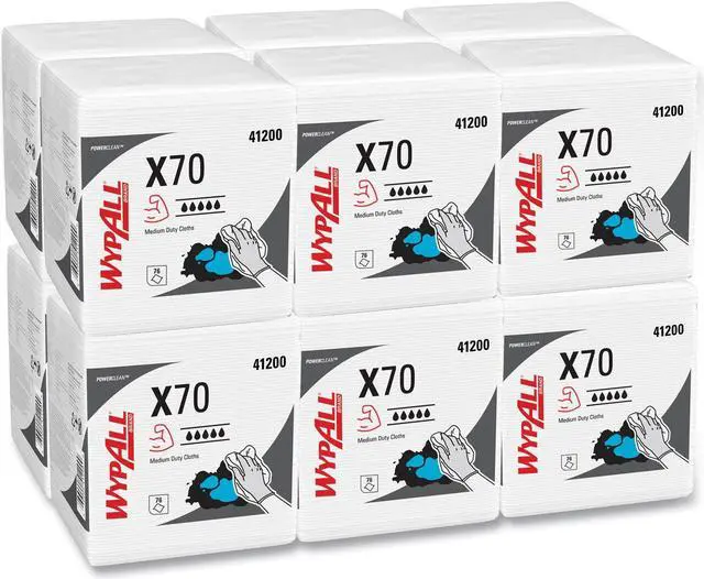 Alt view image 2 of 16 - C-Wypall X70 Rag Rplmt Hydro Wpr 1/4Fld Whi 12/