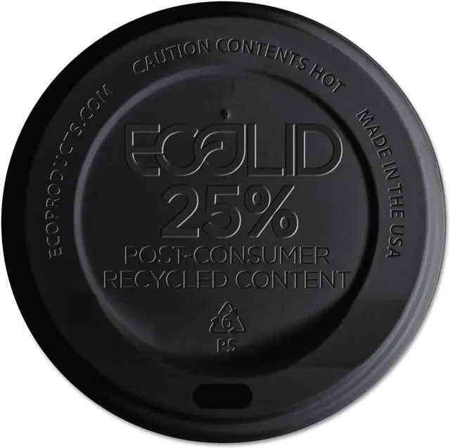 Alt view image 3 of 7 - EcoLid 25% Recy Content Hot Cup Lid, Black, F/10-20oz