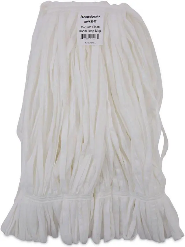 Alt view image 4 of 4 - Mop Head, Looped, Enviro Clean With Tailband, Medium, White, 12/Carton 8002