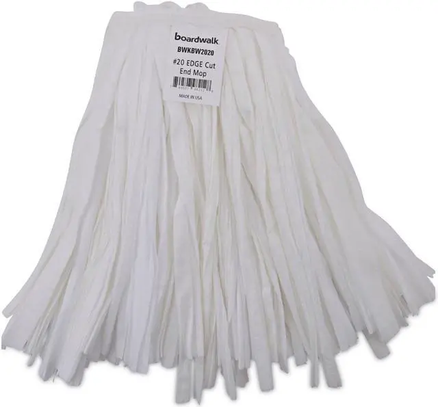 Alt view image 5 of 12 - Boardwalk Nonwoven Cut End Edge Mop Rayon/Polyester #20 White 12/Carton BW2020