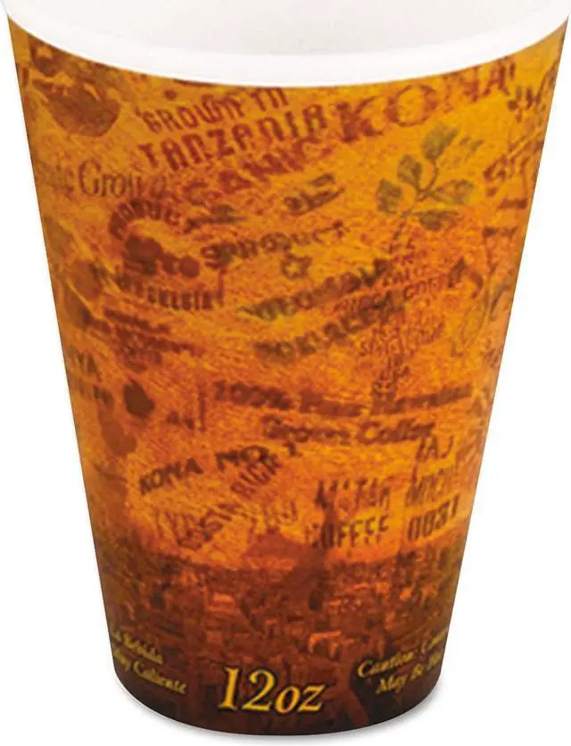 Alt view image 3 of 3 - Foam Hot/Cold Cups, 12Oz, Brown/Black,