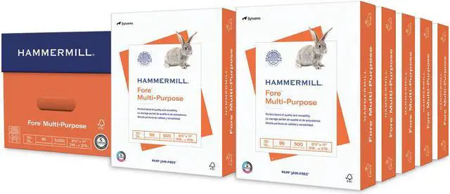 Alt view image 3 of 15 - Hammermill Fore MP Multipurpose Paper 96 Brightness 20lb 8-1/2x11 White 5000