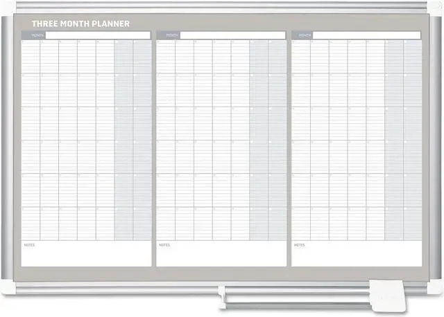 Alt view image 2 of 2 - MasterVision Magnetic Dry Erase Calendar Board, 36 X 24, Silver Aluminum Frame BVCGA03204830