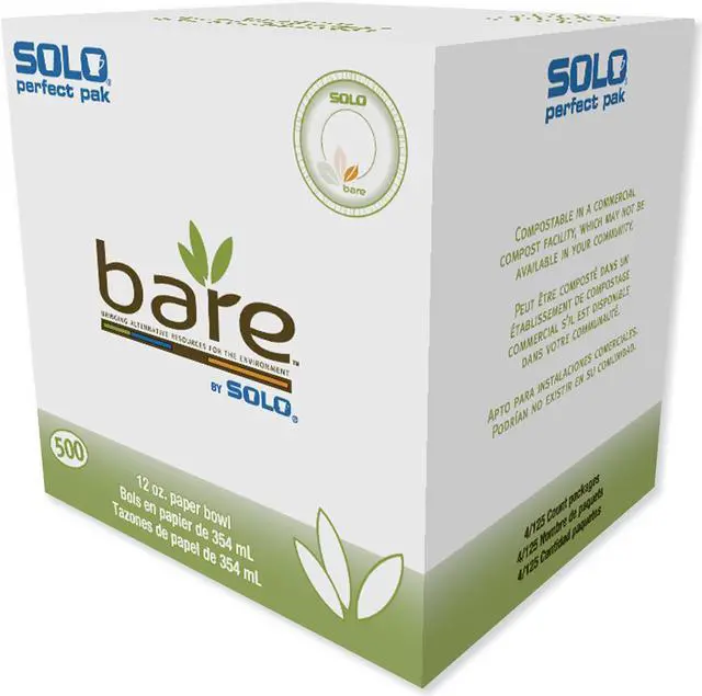 Alt view image 5 of 6 - Bare Paper Dinnerware, 12 oz. Bowl, Green/Tan, 500/Carton