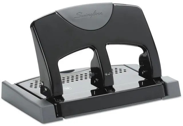 Alt view image 15 of 20 - Swingline 45-Sheet SmartTouch Three-Hole Punch 9/32" Holes Black/Gray 74136