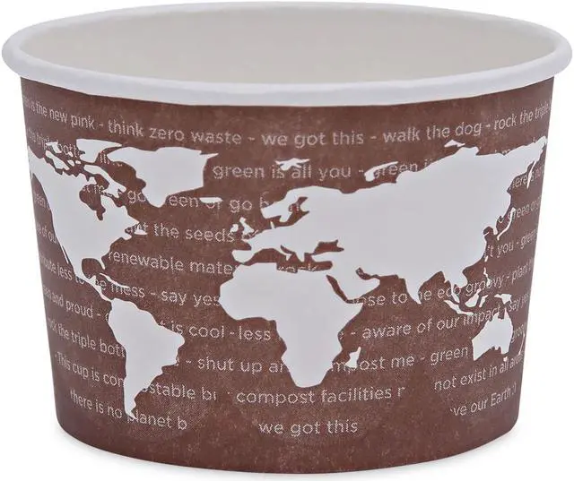 Alt view image 3 of 7 - World Art PLA-Laminated Soup Containers, 1-Comp, Gray/White, 8oz, 500/
