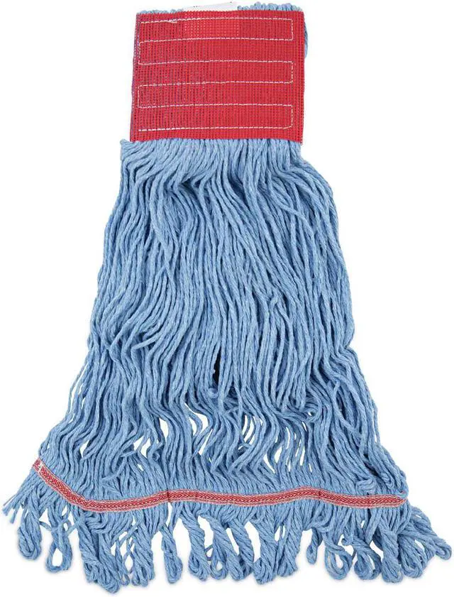 Alt view image 4 of 11 - Boardwalk Pro Loop Web/Tailband Mop Head Blue Large 12/Carton 1800LBDZ