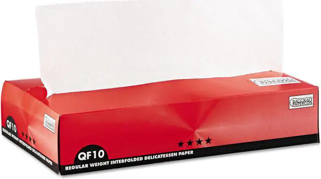 Alt view image 2 of 2 - Bagcraft Papercon QF10 Interfolded Dry Wax Paper, 10 x 10 1/4, White, 500/Box, 12 Boxes/Carton, 1 Carton