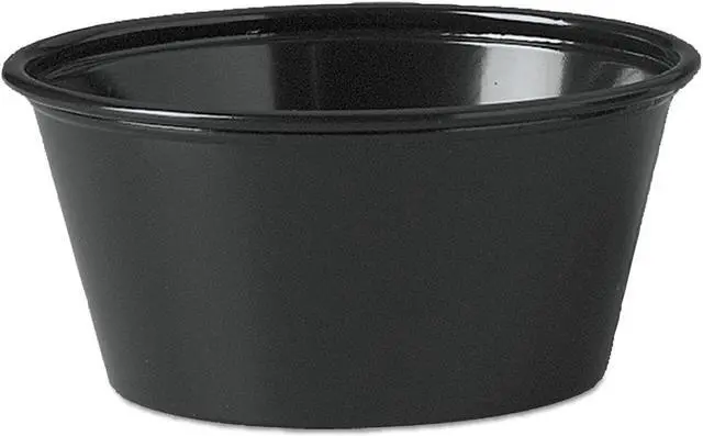 Alt view image 3 of 3 - Plastic Souffle Portion Cups, 3 1/4 oz., Black, 250/Bag, 2500/Carton