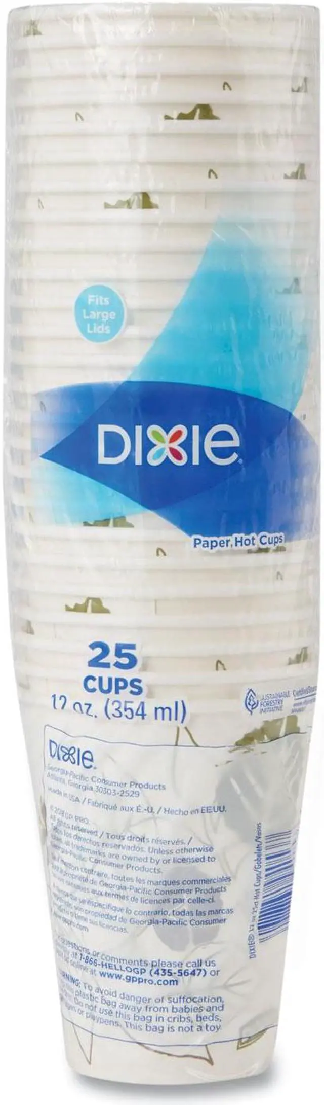 Alt view image 4 of 4 - Dixie 2342PATHDX 12 oz, 500/Carton Pathways Paper Hot Cups