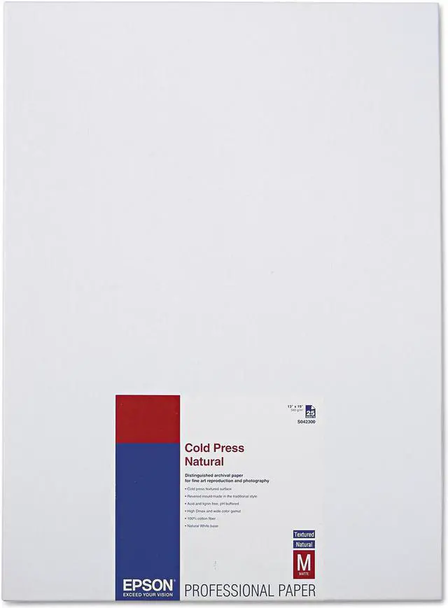 Alt view image 4 of 4 - Epson S042300 - Cold Press Natural Fine Art Paper, 13 x 19, 25 Sheets
