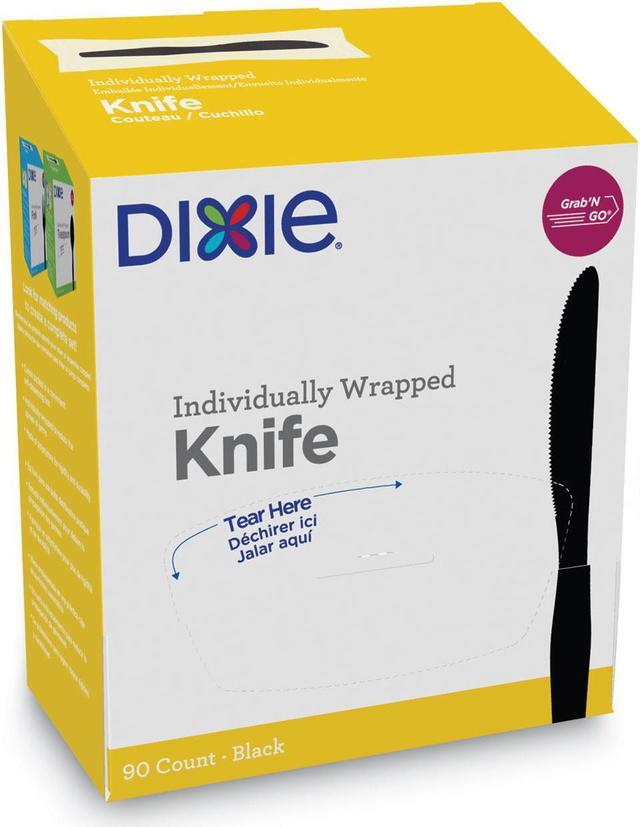 Alt view image 6 of 6 - Dixie GrabN Go Wrapped Cutlery Knives Black 90/Box 6 Box/Carton KM5W540
