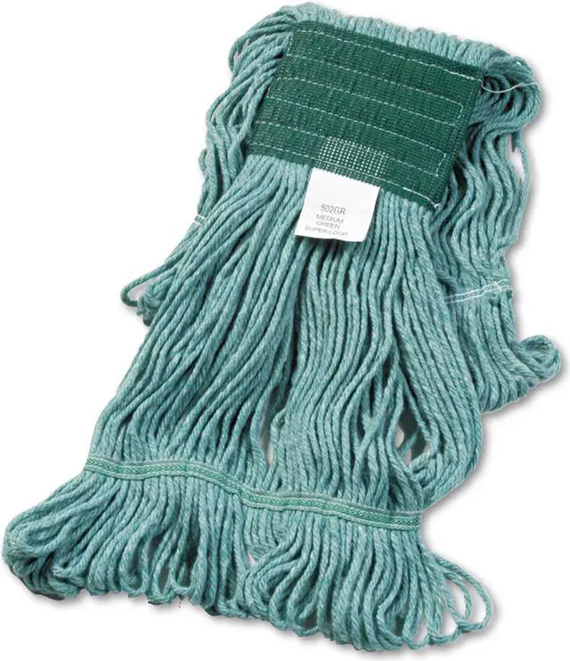 Alt view image 10 of 20 - Boardwalk Super Loop Wet Mop Head Cotton/Synthetic Medium Size Green 502GNEA
