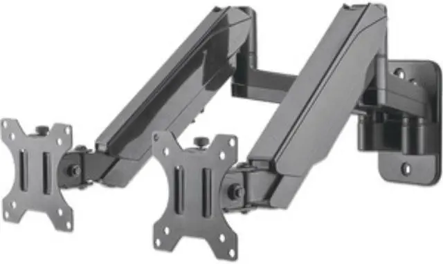 Alt view image 10 of 20 - Manhattan Universal Gas Spring Dual Monitor Wall Mount 461627