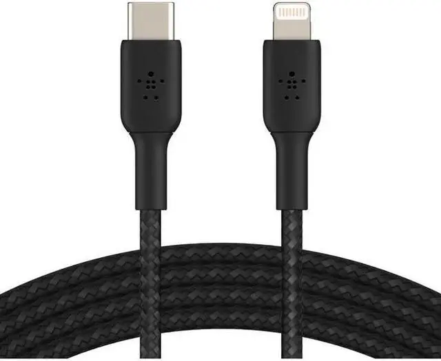 Alt view image 4 of 6 - BELKIN CAA004bt1MBK BOOST CHARGE Black Braided USB-C to Lightning Cable 3.28 ft. (1 m)