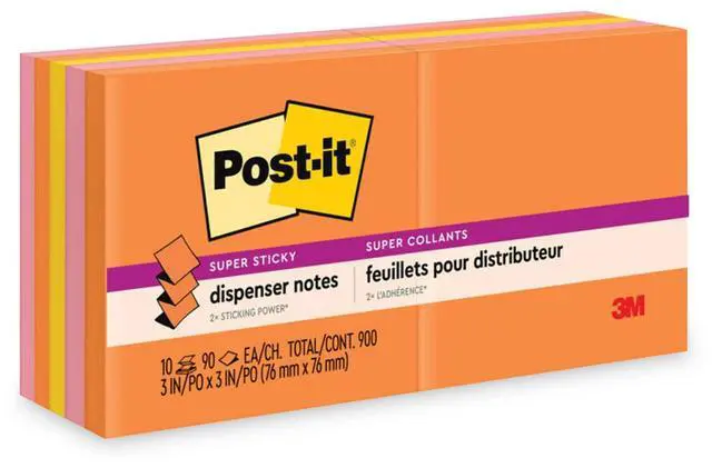 Alt view image 7 of 15 - Post-it Pop-up 3 x 3 Note Refill Rio de Janeiro 90-Sheet 10/Pack R33010SSAU