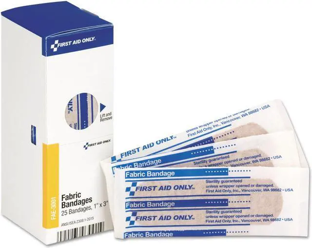 Alt view image 14 of 19 - First Aid Only Fabric Bandages, 1" x 3", 25/Box
