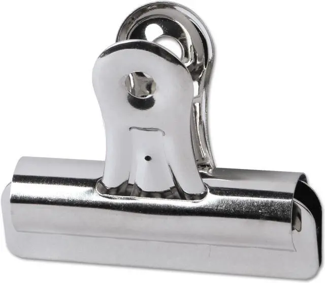 Alt view image 3 of 6 - Universal Bulldog Clips Steel 1/2" Capacity 2 1/4" Wide Nickel-Plated 36/Pack 31264