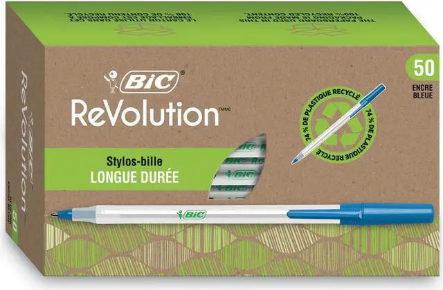 Alt view image 14 of 20 - BIC Ecolutions Round Stic Ballpoint Pen Blue Ink 1mm Medium 50/Pack GSME509BE
