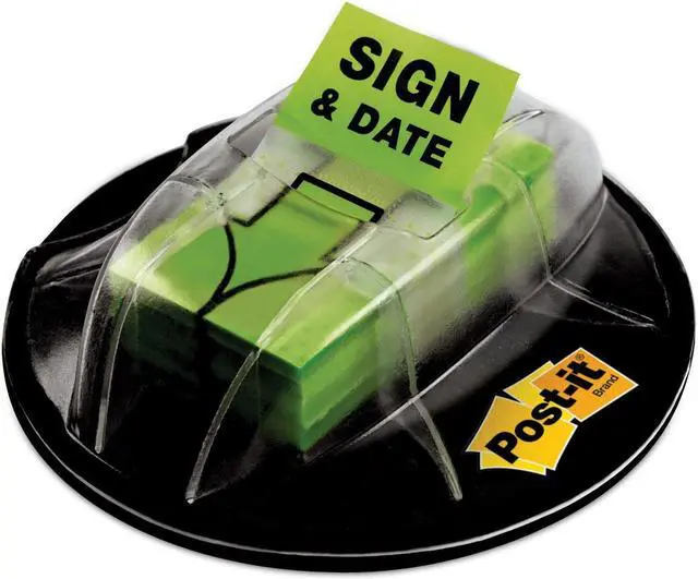 Alt view image 10 of 20 - 3M 680HVSD Flag Dispenser    Sign & Date    Bright Green  200 Flags per Dispenser