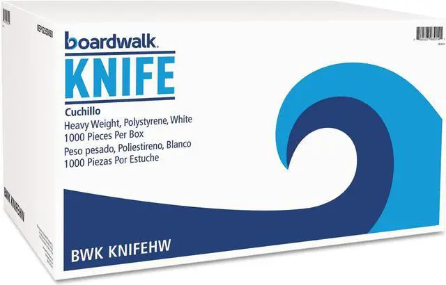 Alt view image 3 of 3 - Heavyweight Polystyrene Cutlery, Knife, White, 1000/Carton KNIFEHW