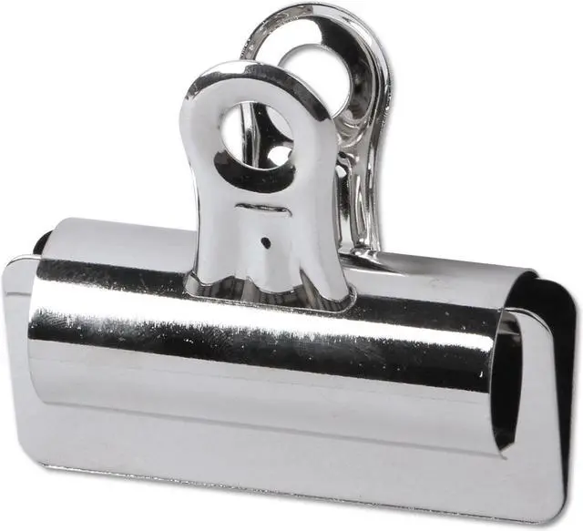 Alt view image 3 of 4 - Universal Bulldog Clips Steel 7/8" Capacity 2 5/8" Wide Nickel-Plated 12/Pack 31265