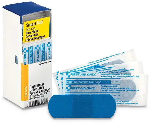 Alt view image 20 of 20 - First Aid Only Refill f/SmartCompliance Gen Cabinet Blue Metal Detectable Bandages 1x3 25/Bx FAE3010