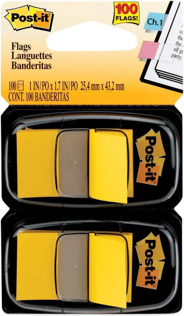 Alt view image 14 of 20 - 3M 680YW2 Standard Tape Flags in Dispenser Yellow 100 Flags per Dispenser - OEM