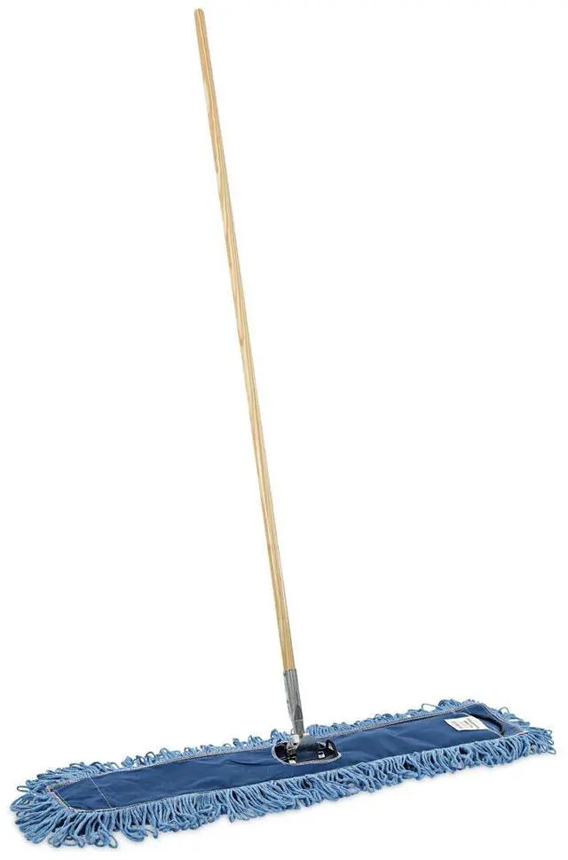 Alt view image 8 of 16 - Boardwalk Looped-End Dust Mop Kit 36 x 5 60" Metal/Wood Handle Blue/Natural