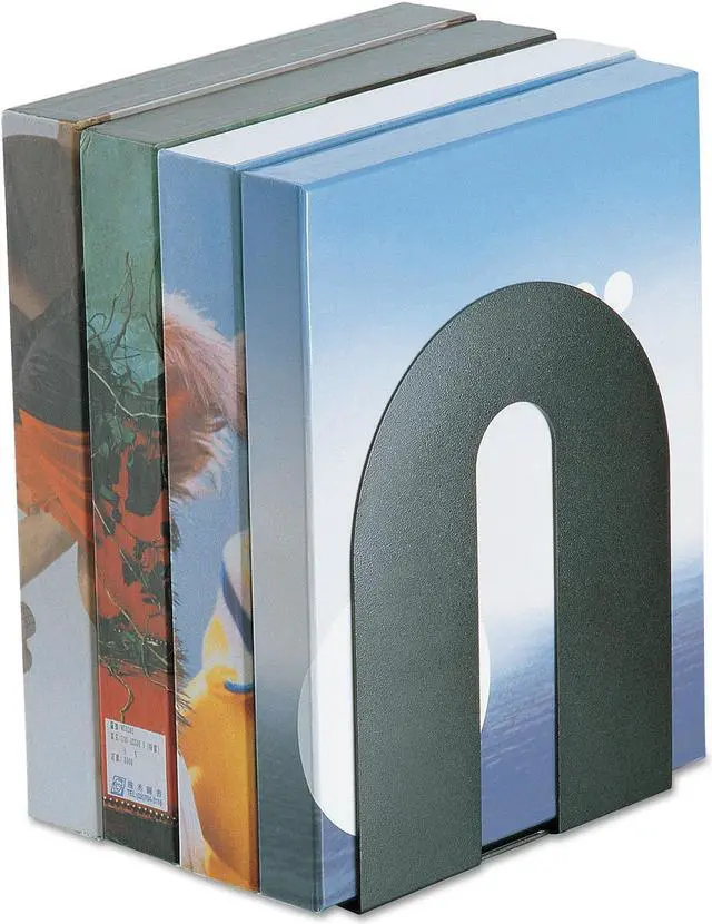 Alt view image 5 of 17 - Officemate Heavy Duty Bookends, Nonskid, 8" X 8" X 10", Steel, Black 93142
