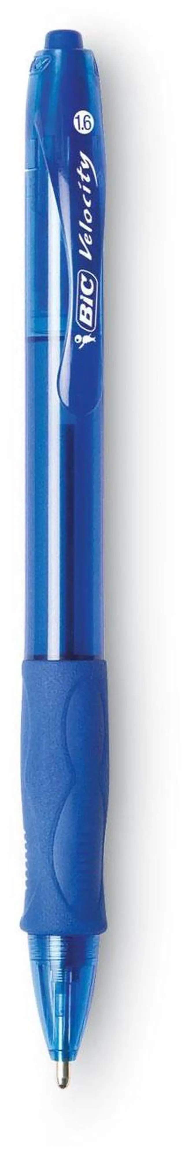 Alt view image 6 of 13 - BIC Velocity Retractable Ball Pen Blue Ink 1.6 mm 36/Pack VLGB361BE