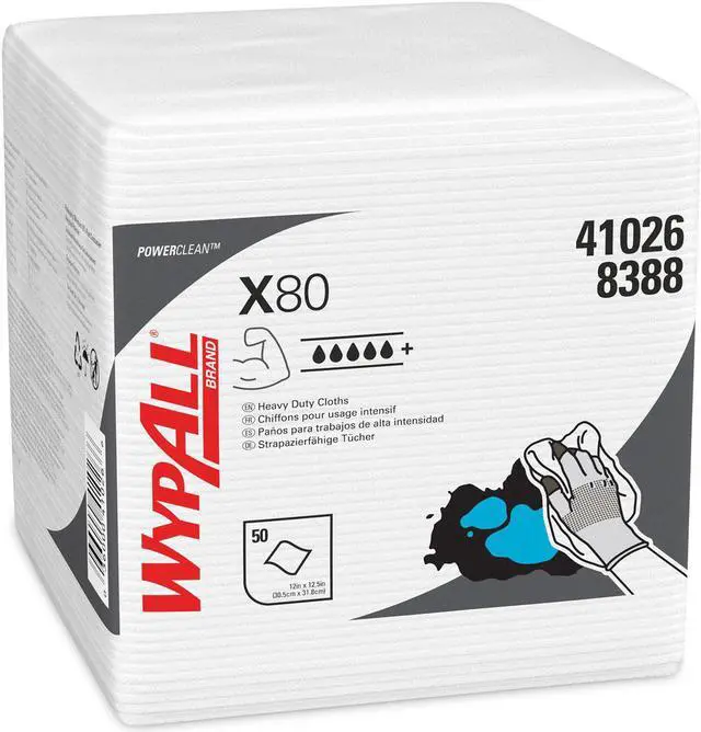 Alt view image 4 of 11 - C-Wypall X80 Rag Rplmt Hydro Wpr 1/4Fld Whi 4/5