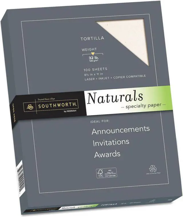 Alt view image 4 of 9 - Southworth 99419 Naturals Paper, Tortilla, 8 1/2 X 11, 32Lb, 100 Sheets
