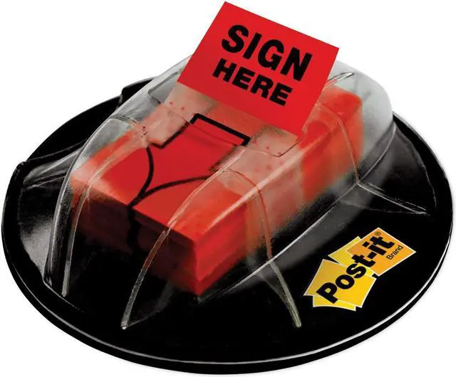 Alt view image 12 of 20 - 3M 680HVSHR High Volume Flag Dispenser Sign Here Red 200 Flags per Dispenser