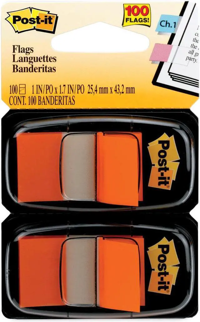 Alt view image 11 of 20 - 3M 680OE2 Standard Tape Flags in Dispenser Orange 100 Flags per Dispenser
