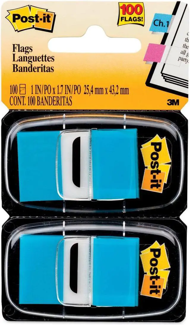 Alt view image 13 of 20 - 3M 680BB2 Standard Tape Flags in Dispenser Bright Blue 100 Flags per Dispenser