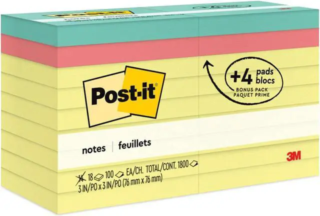 Alt view image 14 of 20 - Post-It Notes Pad,Value Pack,3x3,Ast 654144B