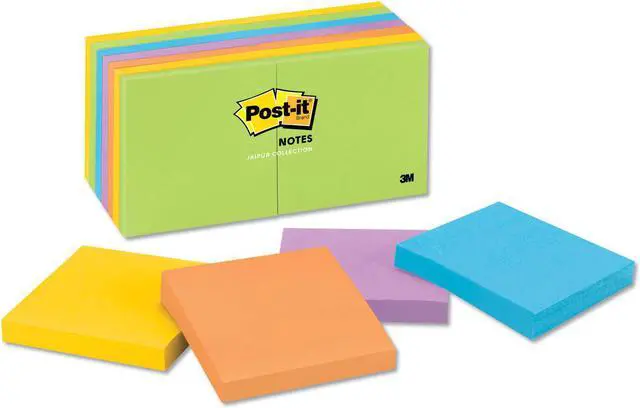 Alt view image 3 of 4 - Post-it Notes - Original Pads in Jaipur Colors, 3 x 3, 100,Pad/14 Pads-Pack