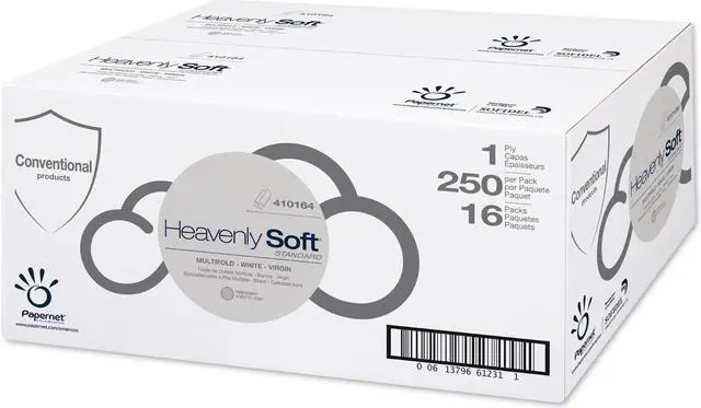 Alt view image 2 of 10 - Papernet Heavenly Soft Paper Towel 4 1/2" x 9 1/2" White 16 Packs/Carton 410164