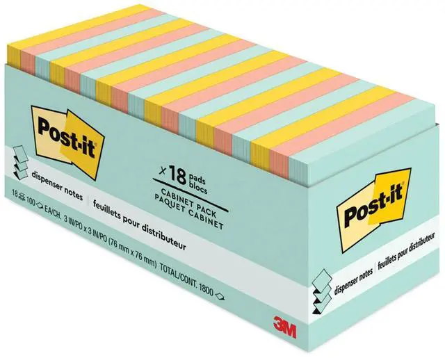 Alt view image 4 of 15 - 3M R33018APCP Post-it Pop-up Notes Original Pop-up Refill, Marseille Collection, 18 / Pack