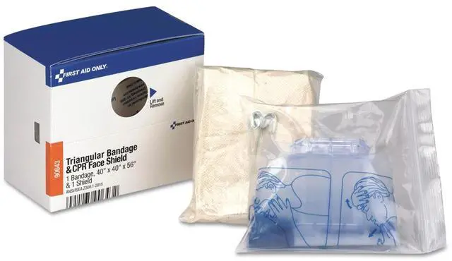 Alt view image 8 of 10 - First Aid Only Triangular Sling/Bandage and CPR Mask 2 Pieces 90643